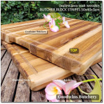 Cutting board butcher block STRIPES RECTANGLE 50x40x4cm +/- 4kg talenan kayu jati Jepara